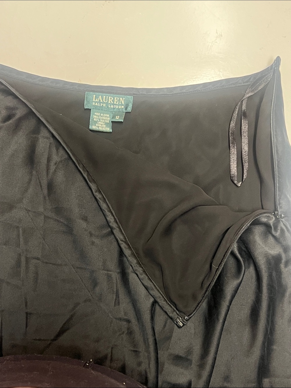 Lauren Ralph Lauren green label 100% silk midi skirt